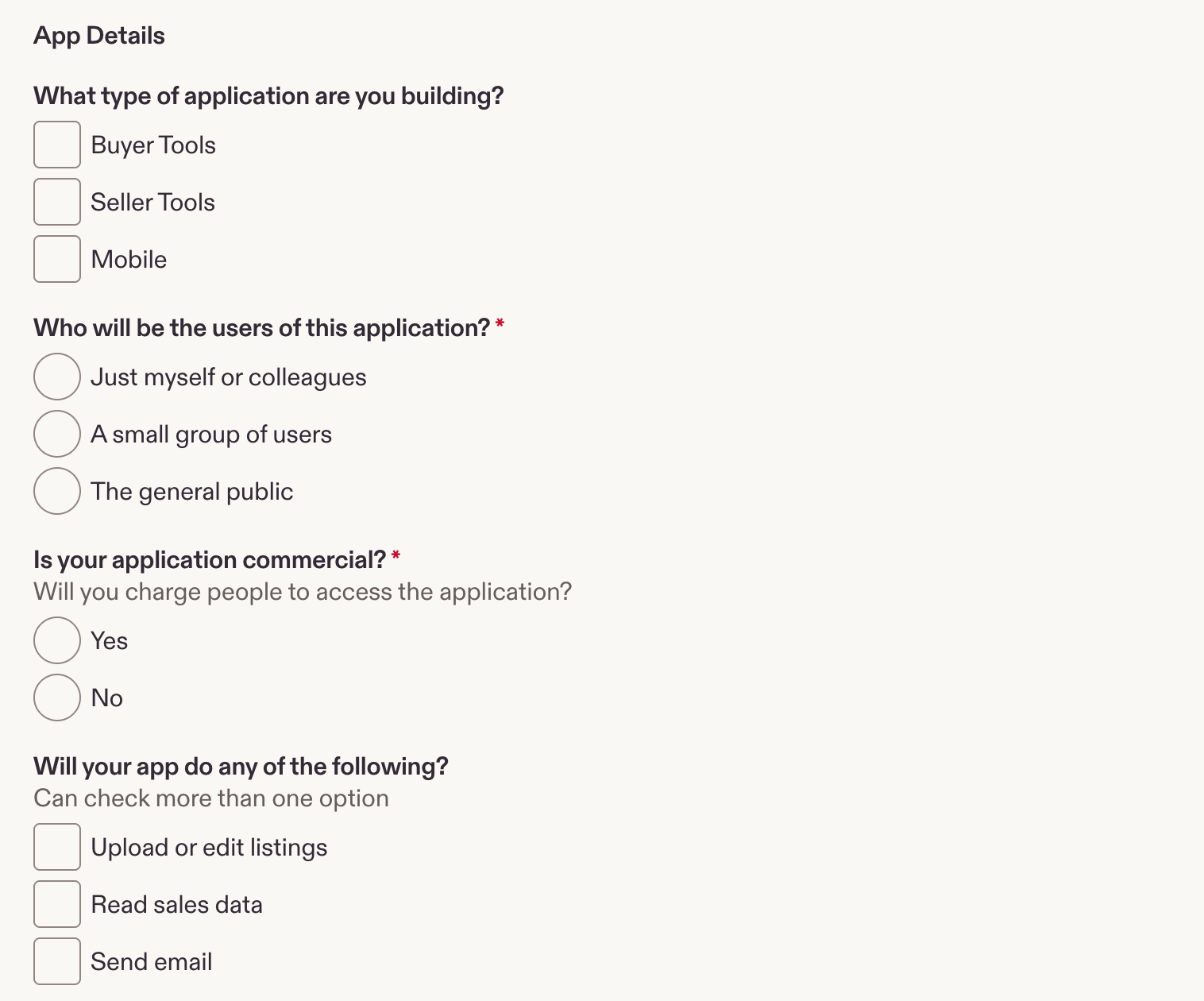 De app-details met Seller Tools en de rechten voor listings en verkoopgegevens