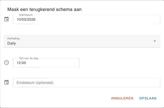 Het schemavenster