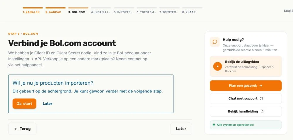 De vraag Wil je nu je producten importeren?