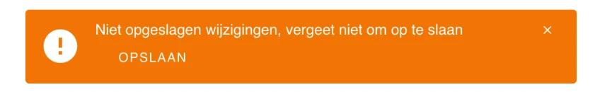 De balk voor niet-opgeslagen wijzigingen