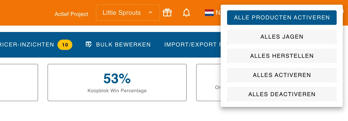 Het menu Opties