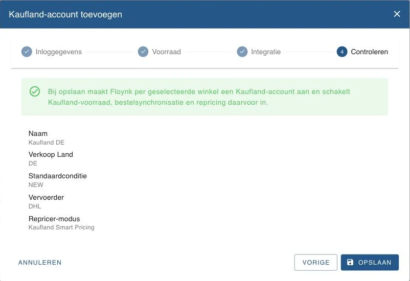 De stap Controleren