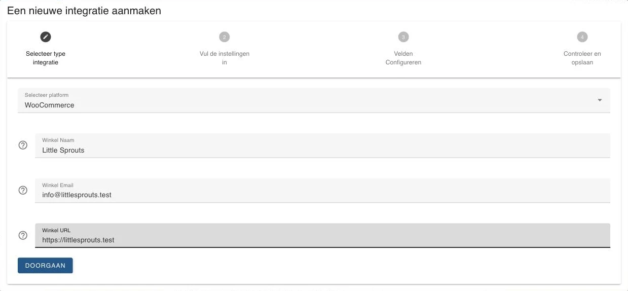 Stap 1 ingevuld voor WooCommerce