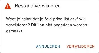 De bevestiging Bestand verwijderen