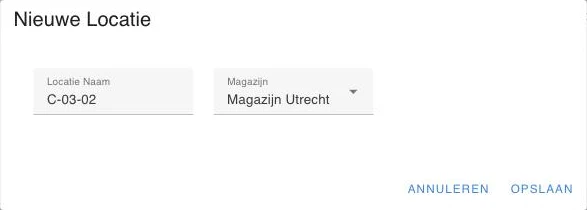 Het venster om een locatie toe te voegen