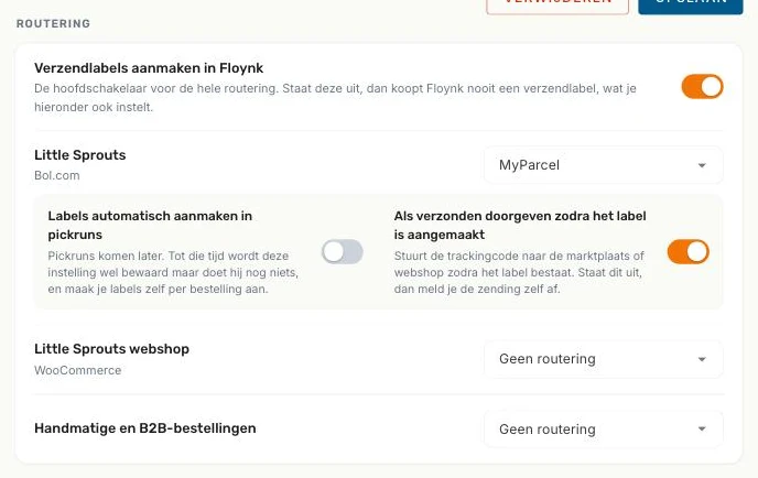 Het blok Routering