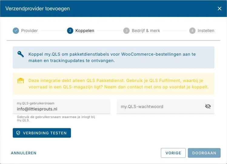 De my.QLS-login invullen